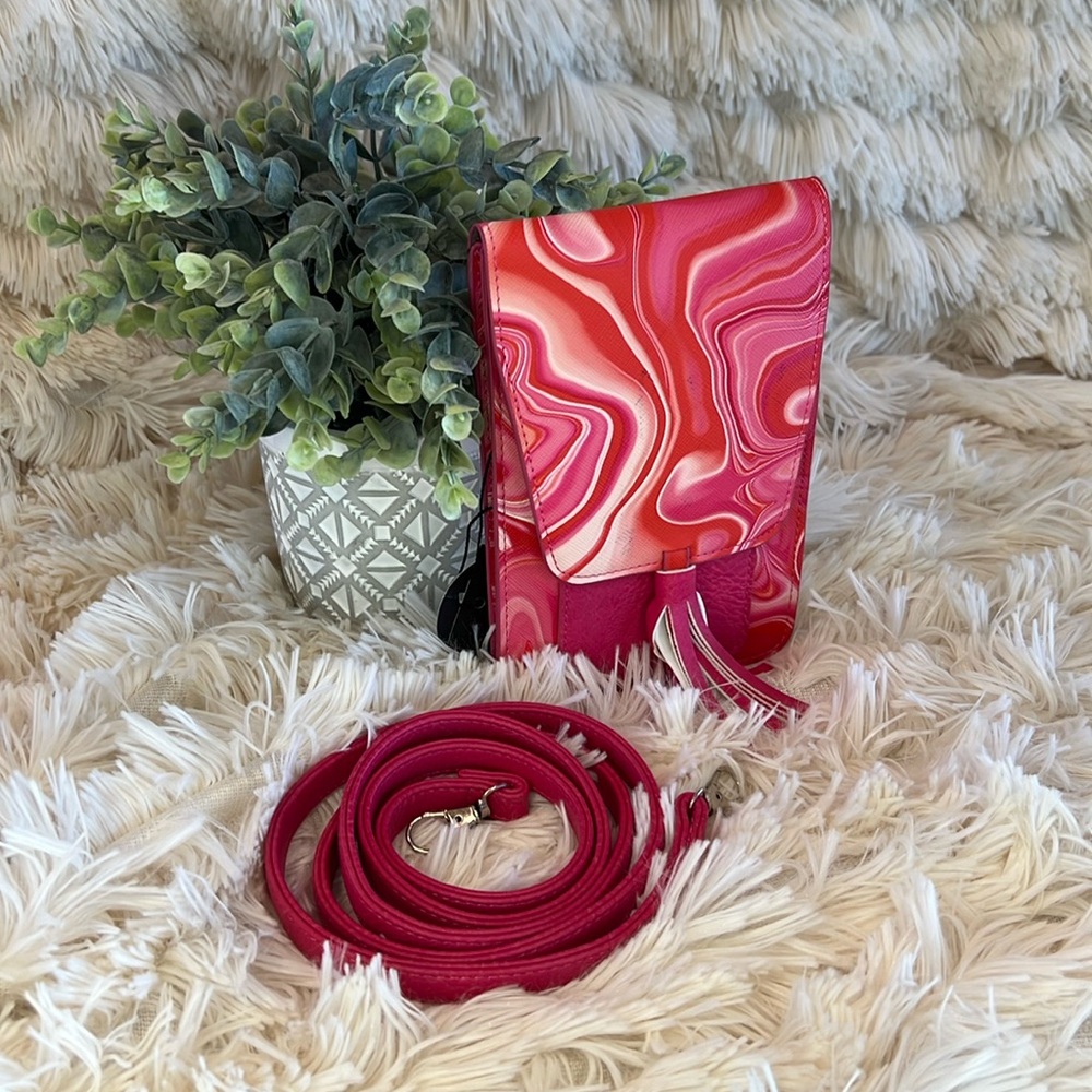 K. Carroll Pink Swirls Crossbody with RFID Protected Card Slots